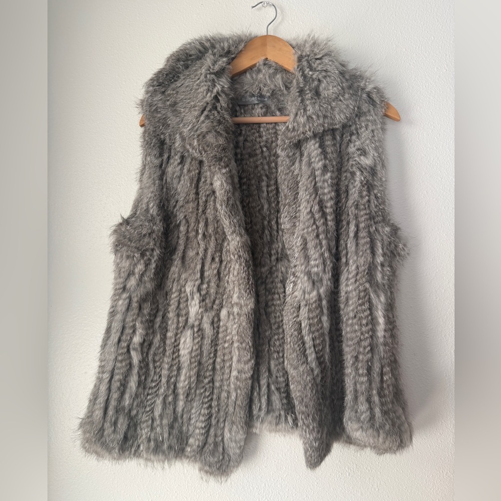 Bagatelle Heritage 100% Rabbit Fur  Size M Grey Women’s